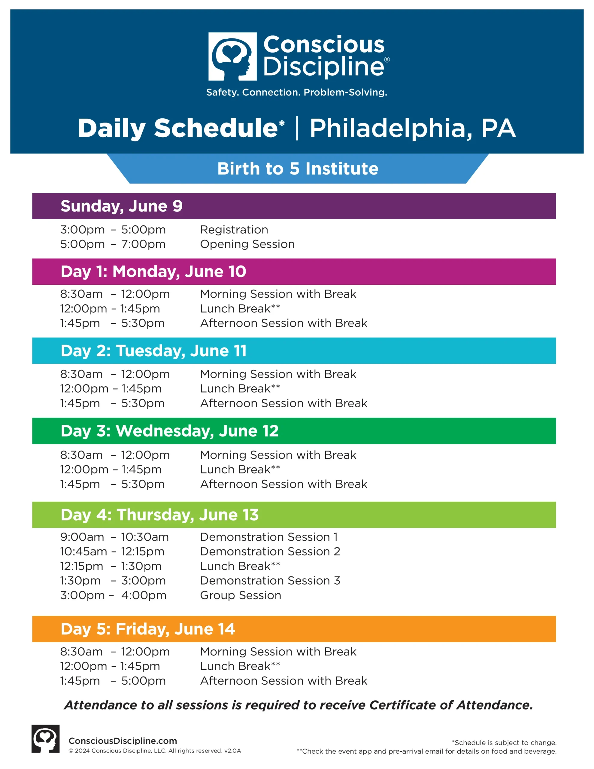 philadelphia institute event schedule